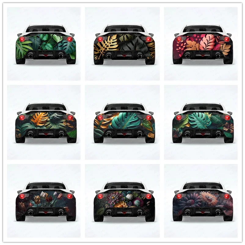

Colorful Leaves Flowers Car Rear Wrap Car Stickers Car Decal Creative Sticker Car Body Appearance Modification Decor Stickers