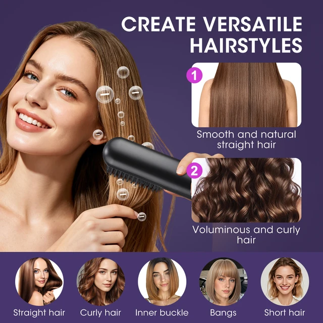 Wireless Electric Hot Comb Straight Hair Straightener Comb Straightening Brush Negative Ion Anti-Scalding Styling Tool 2