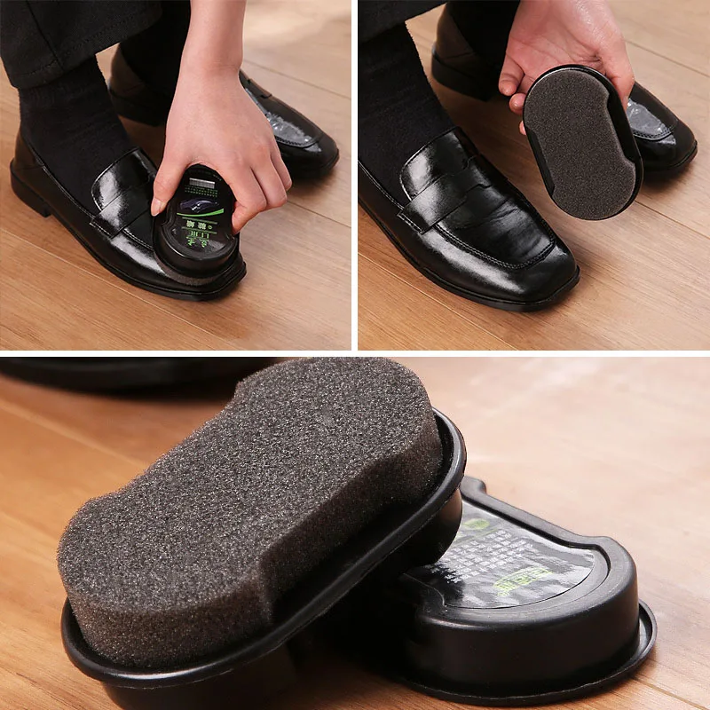 Shoe Polish Sponge Brush Leather Polishing Cleaning Care Oil Brushes  Multifunctional Double-Faced Shoes Polisher Cleaner