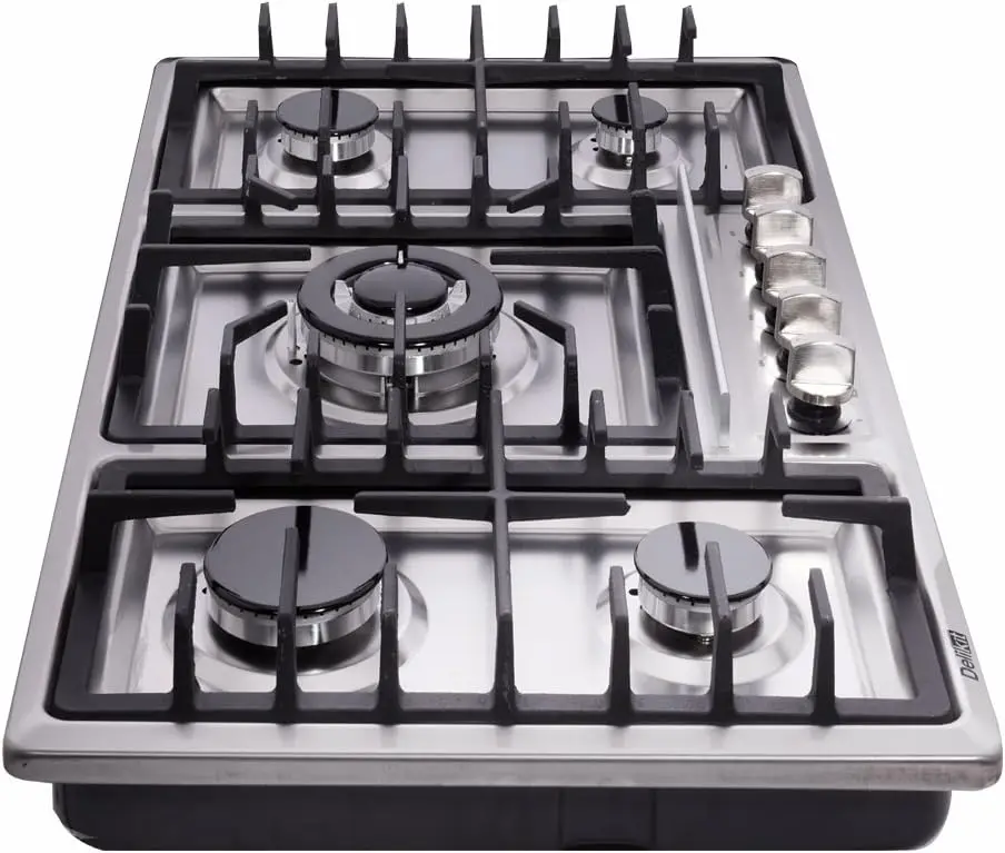 34 inch Gas Cooktop Dual Fuel Sealed 5 Burners Stainless Steel Gas Cooktop Drop-In Hob DK258-A01 Cooker