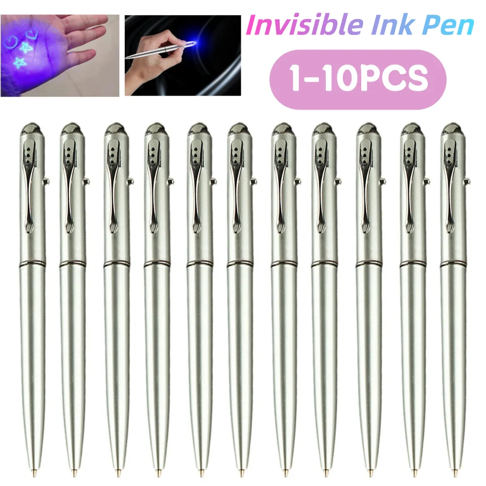 Invisible Ink Pen Anti-Counterfeit Disappearing Ink Markers With UV Light LED Secret Ballpoin Pen Plastic Office School Supplies ballpoint pen invisible ink pen magic pen