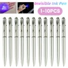 Invisible Ink Pen Anti-Counterfeit Disappearing Ink Markers With UV Light LED Secret Ballpoin Pen Plastic Office School Supplies 1