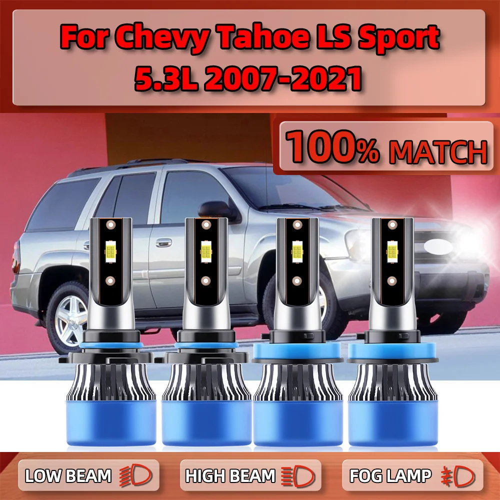 

240W LED Car Headlight Bulbs 40000LM CSP Chips Auto Light 12V 6000K For Chevy Tahoe LS Sport 5.3L 2007-2017 2018 2019 2020 2021