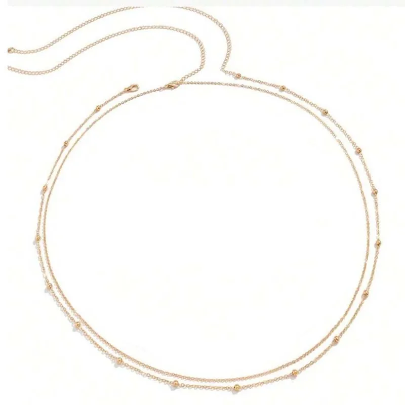Fashion Metal Double Layered Beads Belly Chains for Women