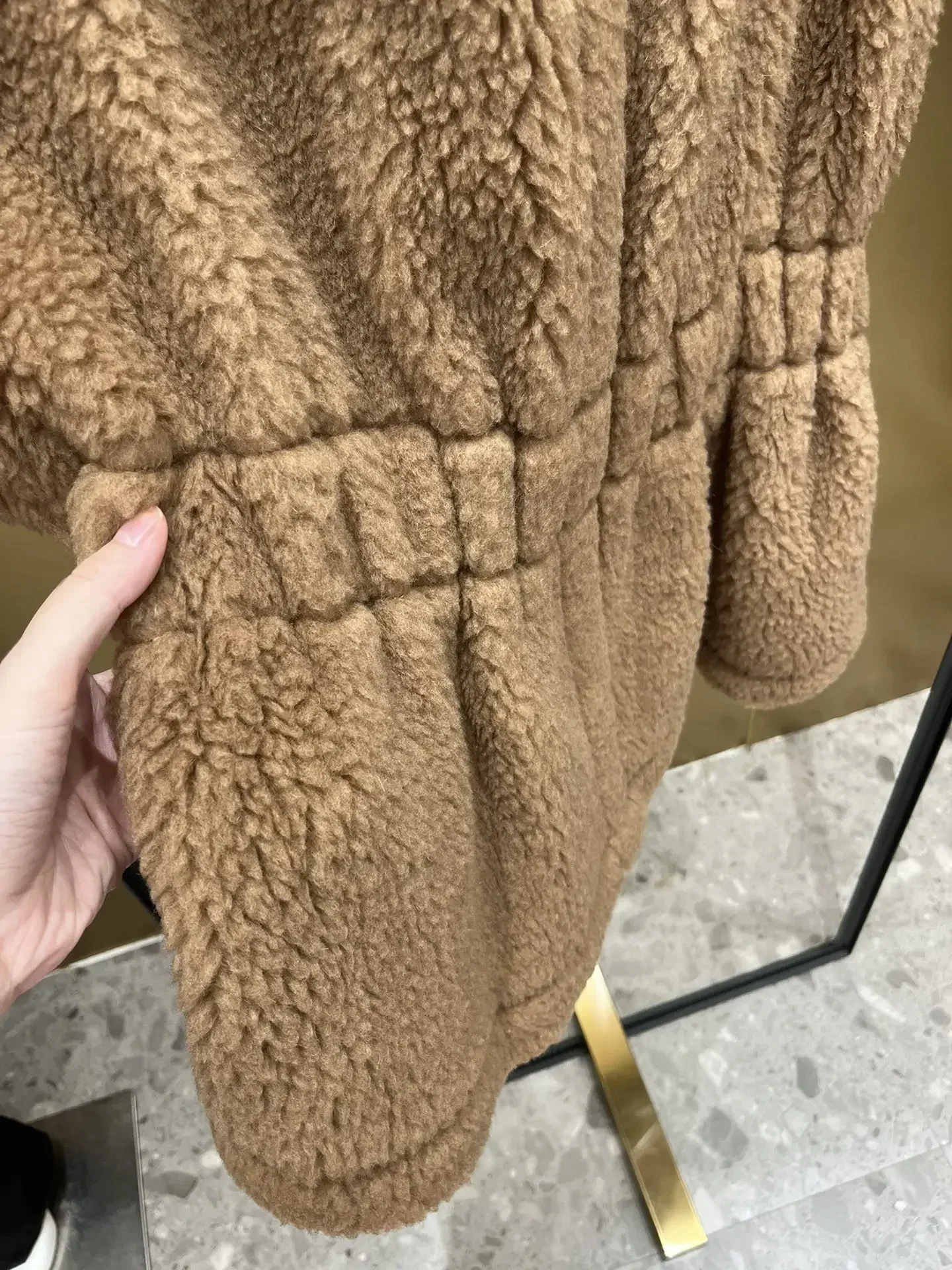 Teddy Bear Shawl Female Autumn Winter Camel Jacket Sheep Wool Coat Lapel Short Alpaca Silk High-end Fashion Jacket