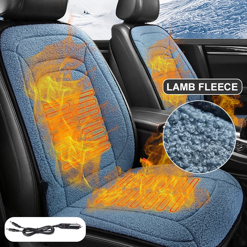 Plush Heated Car Seat Cushion with Fast Heating Technology