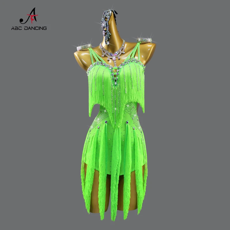 

2024 Women's Latin Dance Dress Costumes For Girls Practice Clothes Samba Stage Performance Outfit Line Clothing Prom Party Skirt
