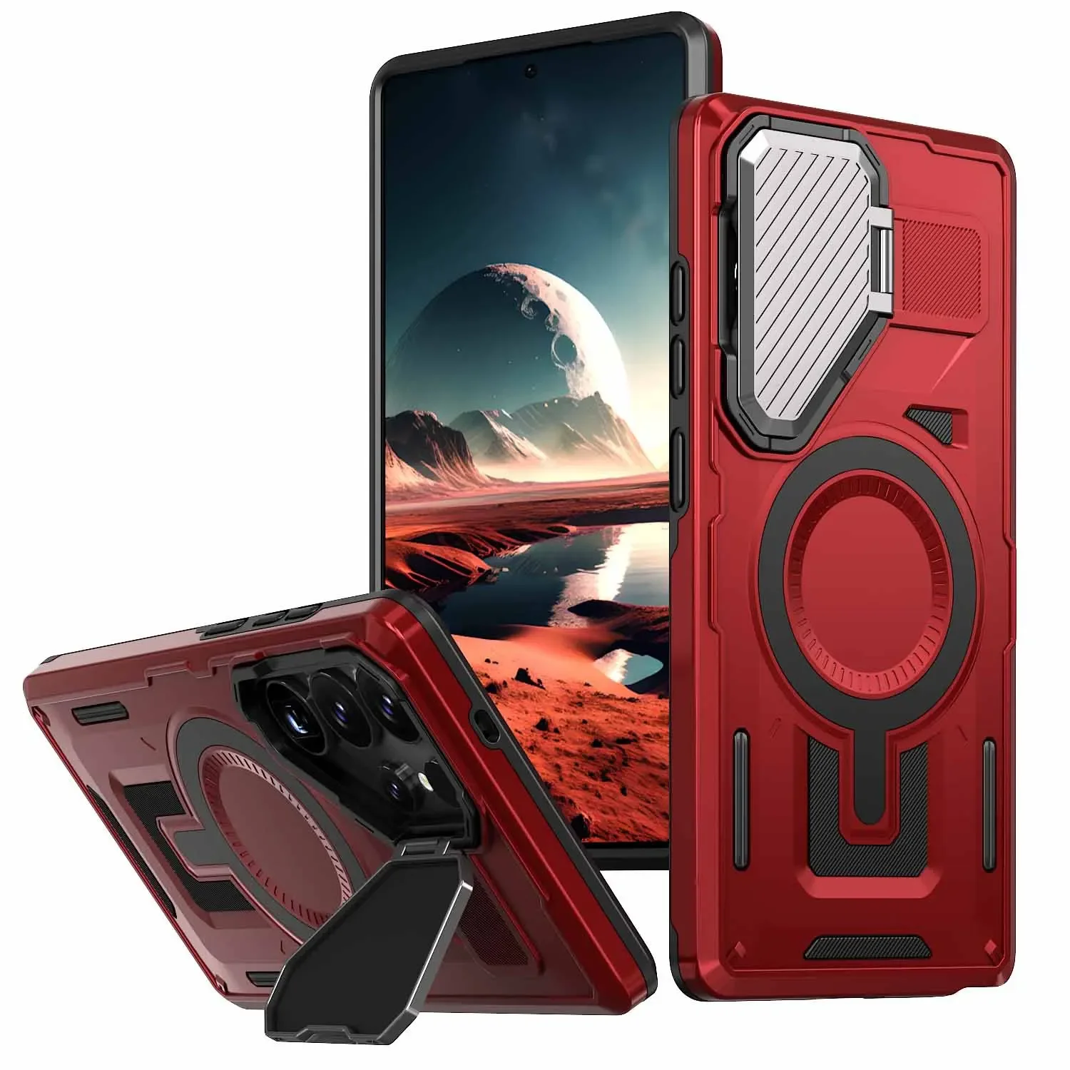 Magnetic Ring Stand Phone Case with 360-Degree Rotation and Enhanced Grip