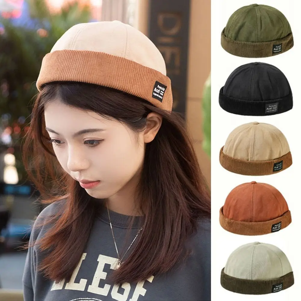 

Warm Docker Cap Fashion Corduroy Windproof Corduroy Cap Hip Hop Streetwear Dome Cap Men