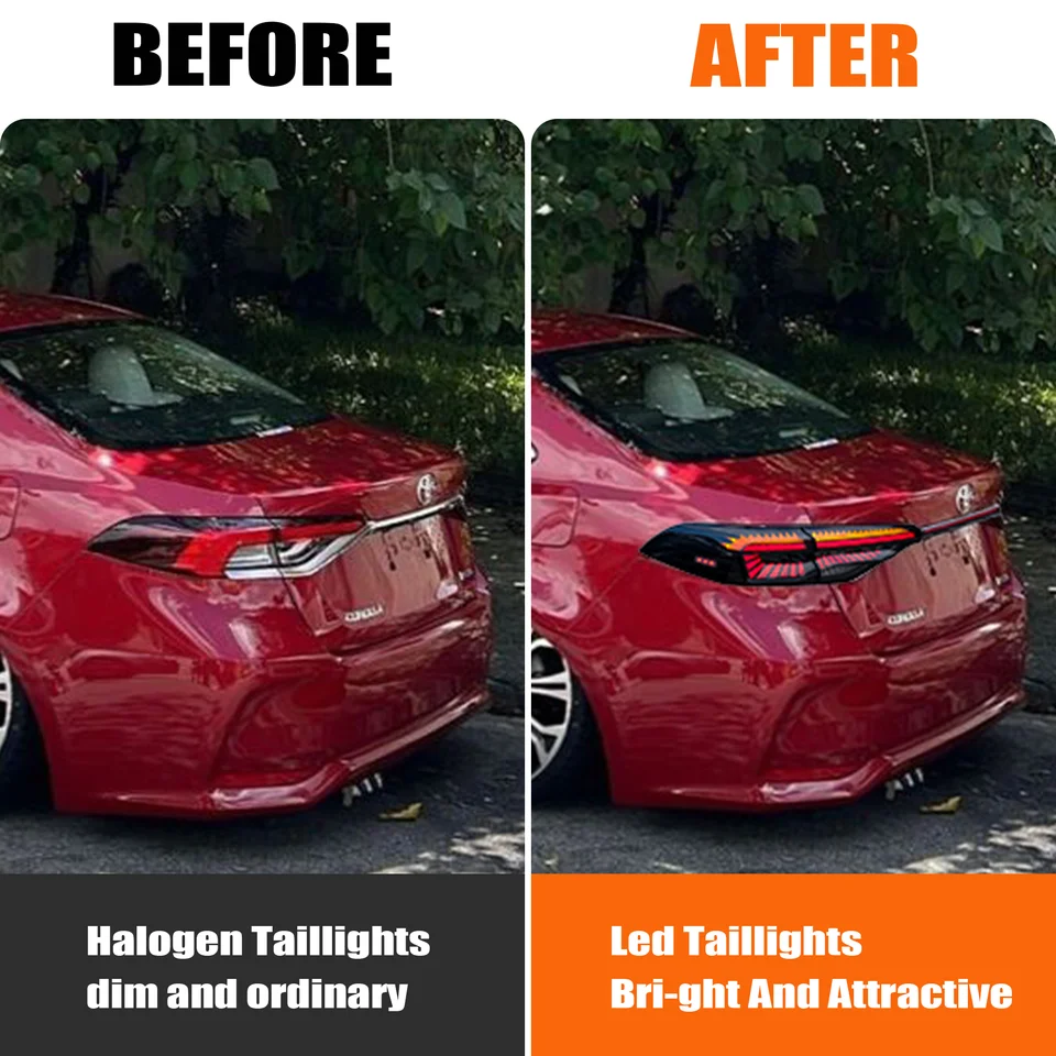 トヨタ　カローラ　セダン　LEDテールライト 多機能 赤 For 2020-2024 Toyota US Corolla LED Tail Lights with Sequential