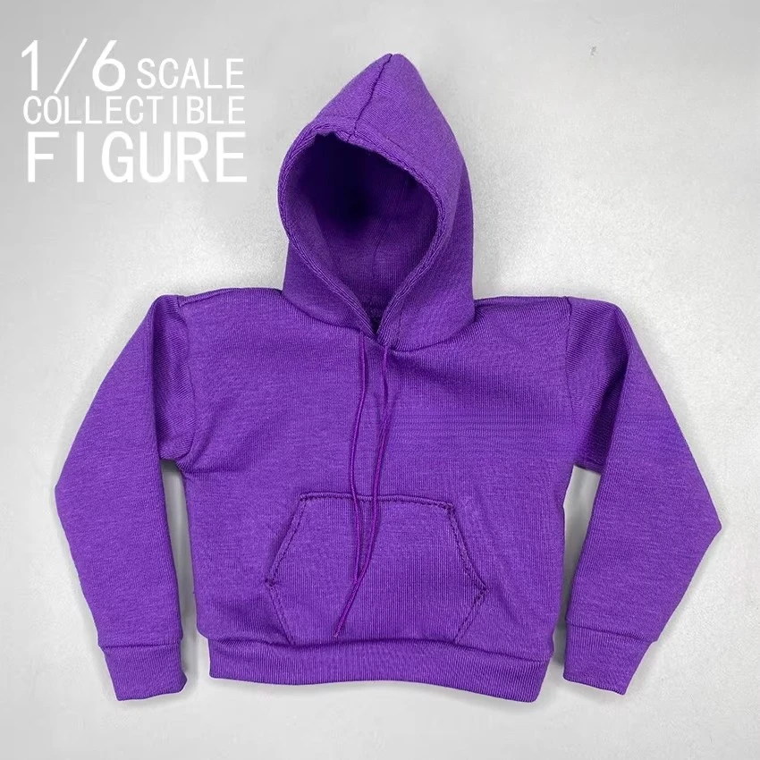 CROWDHTOYS 1/6 Maßstab Herren-Hoodie in Unifarbe, Oversize-Stil, Soldatenkleidung, Modell für 12-Zoll-Spielzeugfiguren und Puppen – Detail 13