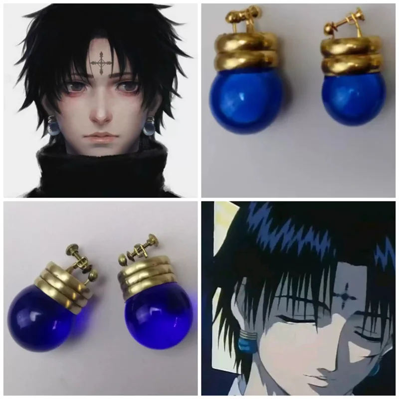 Top Quailty Hunter X Hunter KURORO RUSHIRUFURU Earrings Ear Hook Ear Clip Cosplay Prop Gifts Many Types