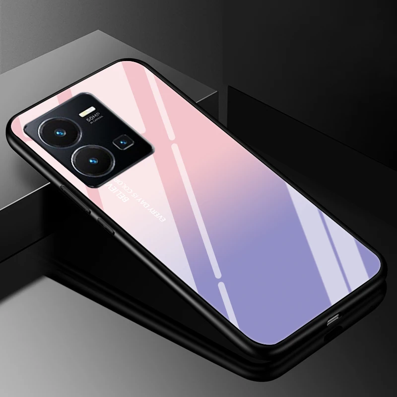 Premium Protective Hard Back Bumper Case with Tempered Glass Cover