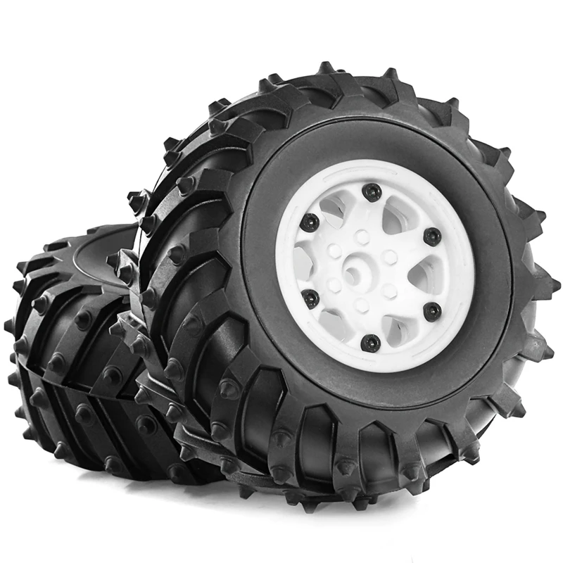 4개 128mm 1/10-비드락 휠 림 고무 타이어 세트 (1/10 RC 크롤러 자동차 TRX4 D90 D110 Axial SCX10 블랙-ABVK 용)