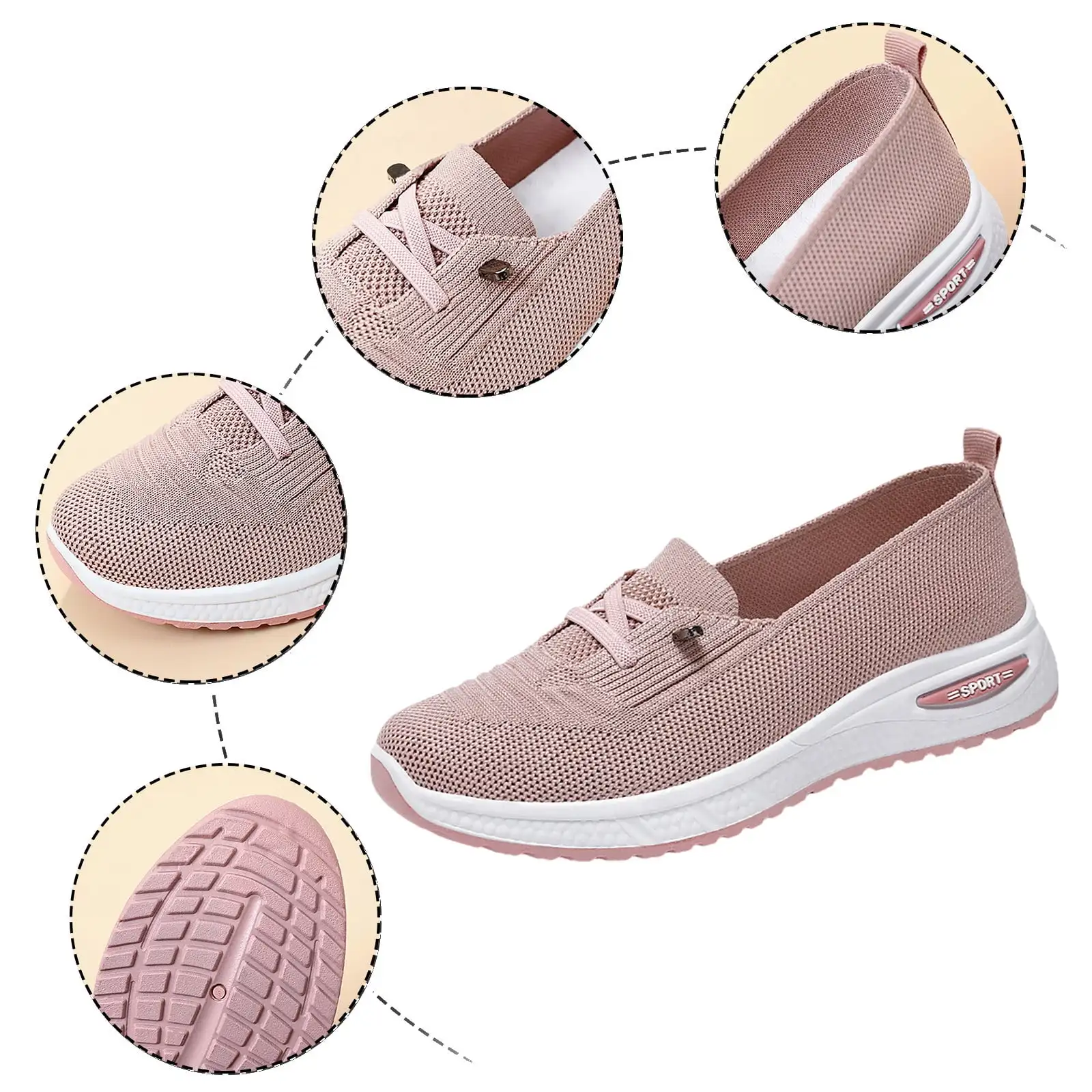 Women Casual Shoes Fashion Breathable Walking Mesh Flat Shoes Sneakers Women 2024 Gym Vulcanized Shoes Pink Female Footwear