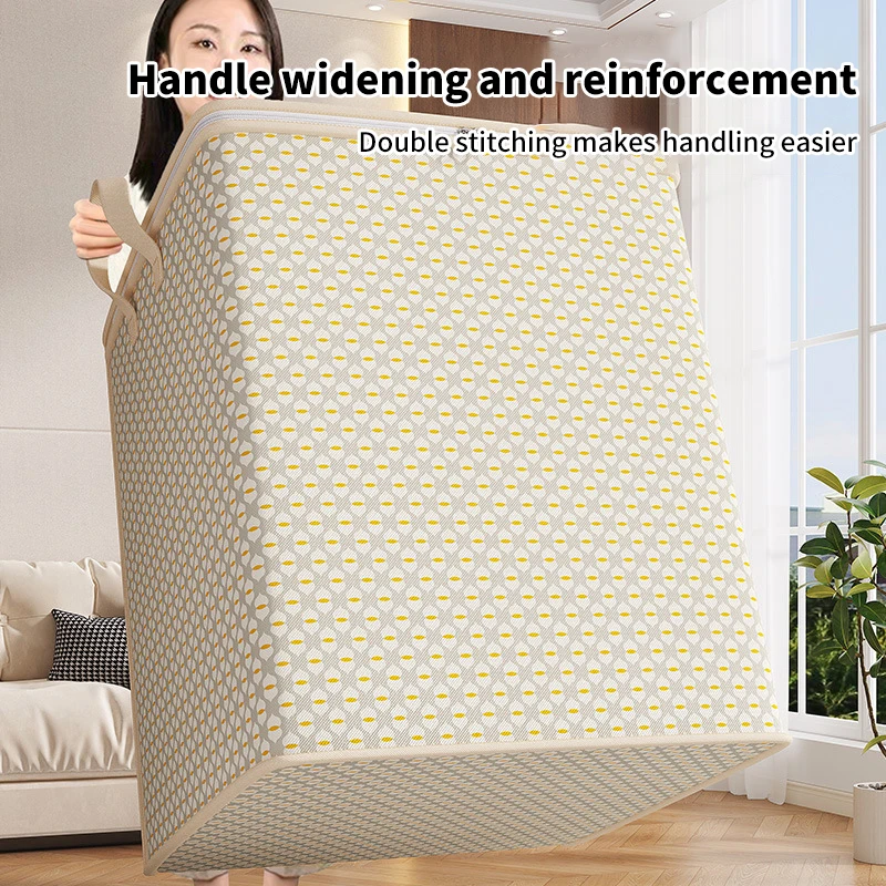 30/110/150/220L Portable Large Capacity Clothes Quilt Storage Bag Dust-proof Toy Home Moving Storage Bag Wardrobe Accessories 4