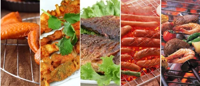 BBQ Wire mesh net pizza pan tray plate Round pizza grill chicken wings stainless steel pan oven grill Nonstick Grill Plate