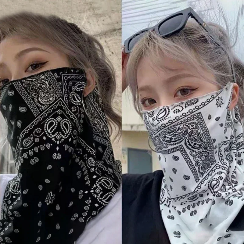Sunscreen Mask Fashion Punk For Men Women Summer Face Neck UV Protection Ear Scarf Hip Hop Outdoor Sports Cycling Bandana Scarfs