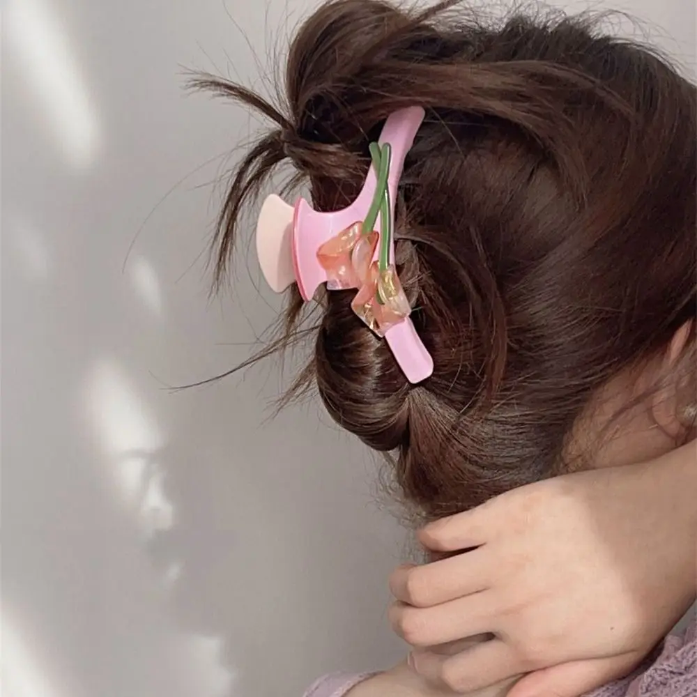 

Заколка для волос с цветком лотоса, персонализированный держатель для конского хвоста из уксусной кислоты, женская заколка для волос, ацетатный зажим для акулы