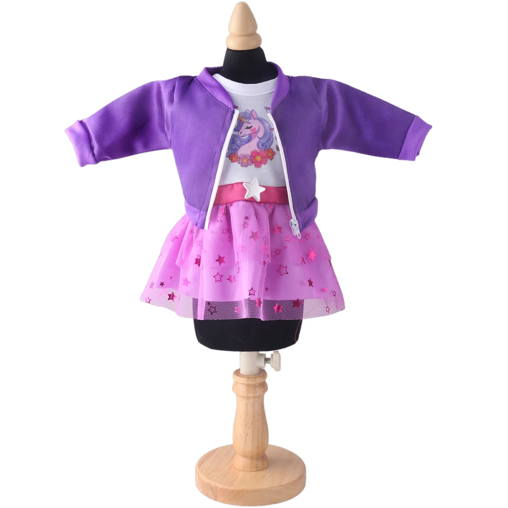 مجموعة ملابس لطيفة للفتيات مقاس 18 بوصة من Our & Generation بدون أكمام + سترة + تنورة من التول لدمية أطفال أمريكية مقاس 43-45 سم