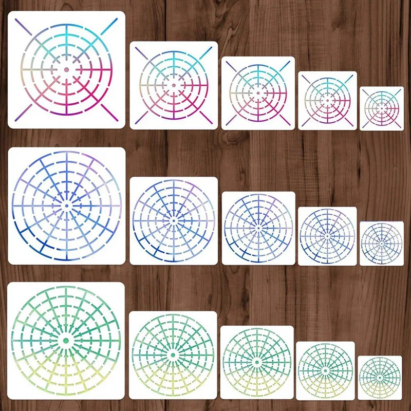 15 Pieces Mandala Dot Painting Tool Stencils Set, Reusable Mandala Stencil Template For Rock Wood Canvas DIY Painting