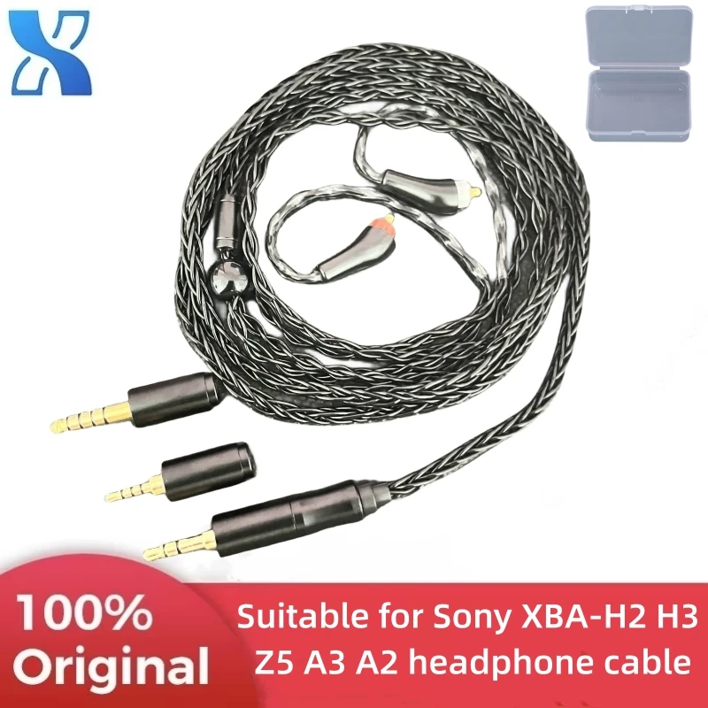 Xsl Filo D'Argento Placcato Rame A Cristallo Singolo Mmcx Adatto Per Sony Xba-Z5 A3 H3 A2 H2 3.5 2.5 4.4 Cavo Di Aggiornamento Per Cuffie 3-In-1