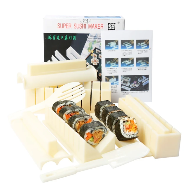 Sushi Mold Tool Set Plastic Kit For Nori & Seaweed Wrapped Rice