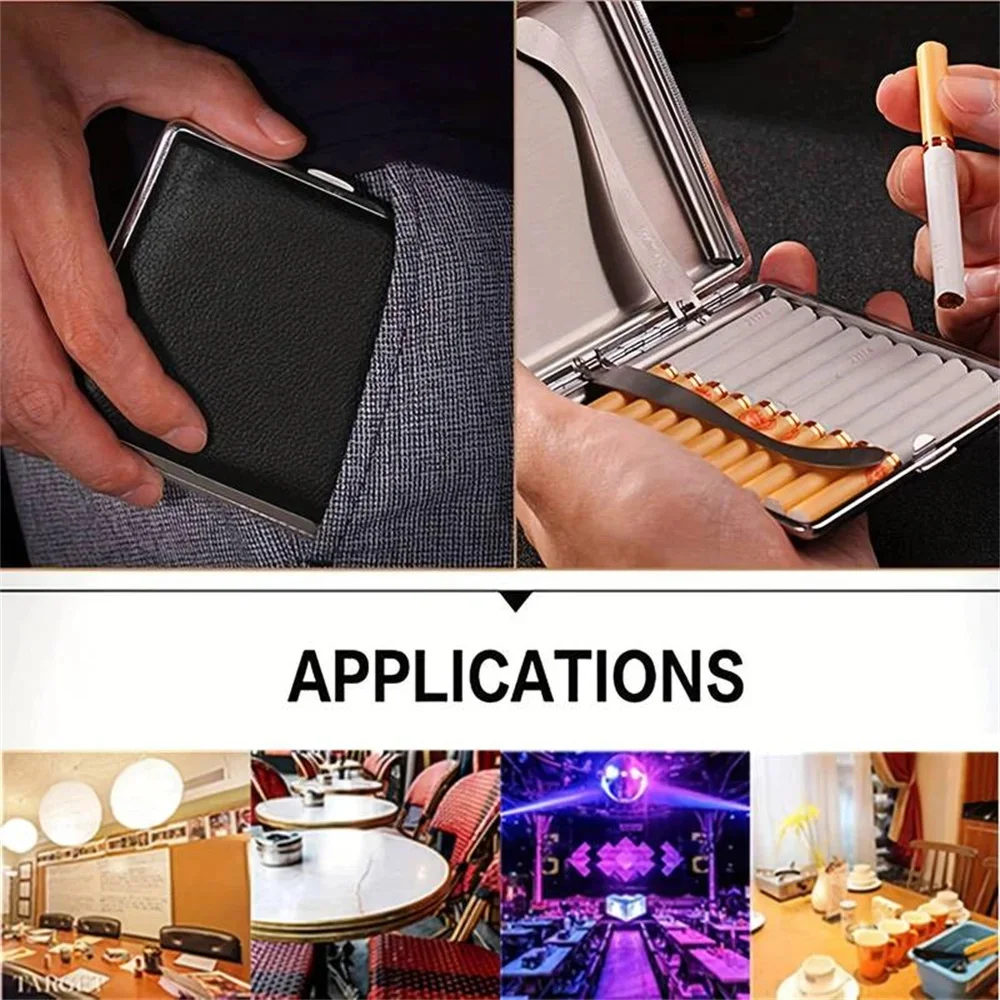 20 Sticks Leather Cigarette Case Metal Smoking Accessories Gift for Men cigarette case