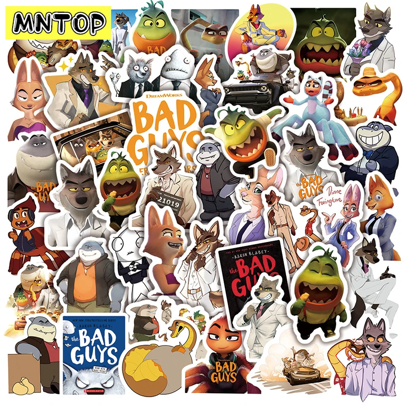 10/30/50Pcs/set The Bad Guys Cartoon Cute Funny Anime Graffiti Stickers For Skateboards Luggage Kids Diy Laptop Phone Guitar