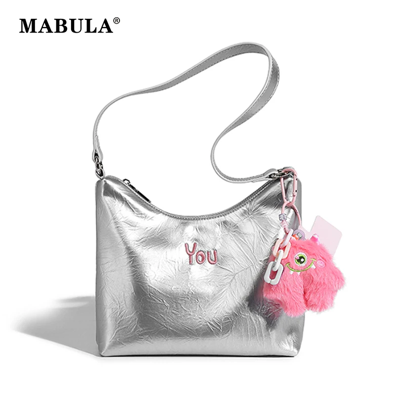 

MABULA Small Bucket Tote Bag Simple Design Women Handbags Female Soft PU Leather Shoulder Bags Solid Color Phone Purses