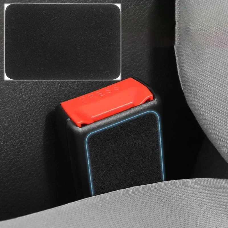 4Pcs Car Seatbelt Buckle Anti-Collision Sticker Pads car seat belt accessory Safety Belt Anti-Noise Silencer Quite Lock Clip Protector Black Accessories