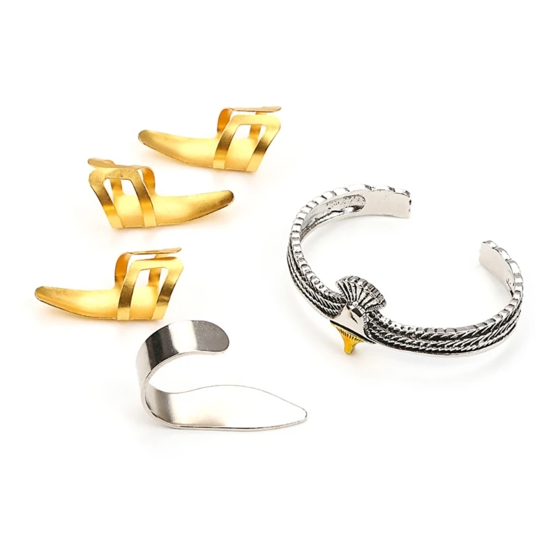 

B36F 5 шт./компл. 1 большой палец и 3 пальца медиаторы для гитары металлические регулируемые медиаторы для гитары плектр и для