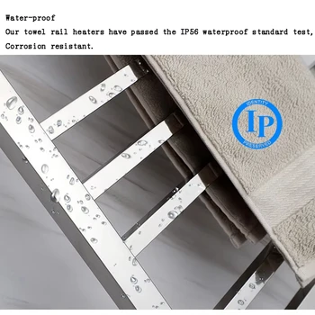 ราวแขวนผ้าเช็ดตัวแบบอุ่น 304 สแตนเลสติดผนัง เครื่องทำความร้อนผ้าเช็ดตัวไฟฟ้าพร้อมตัวตั้งเวลา Wifi และควบคุมอุณหภูมิ 780*500*120 มม. 2