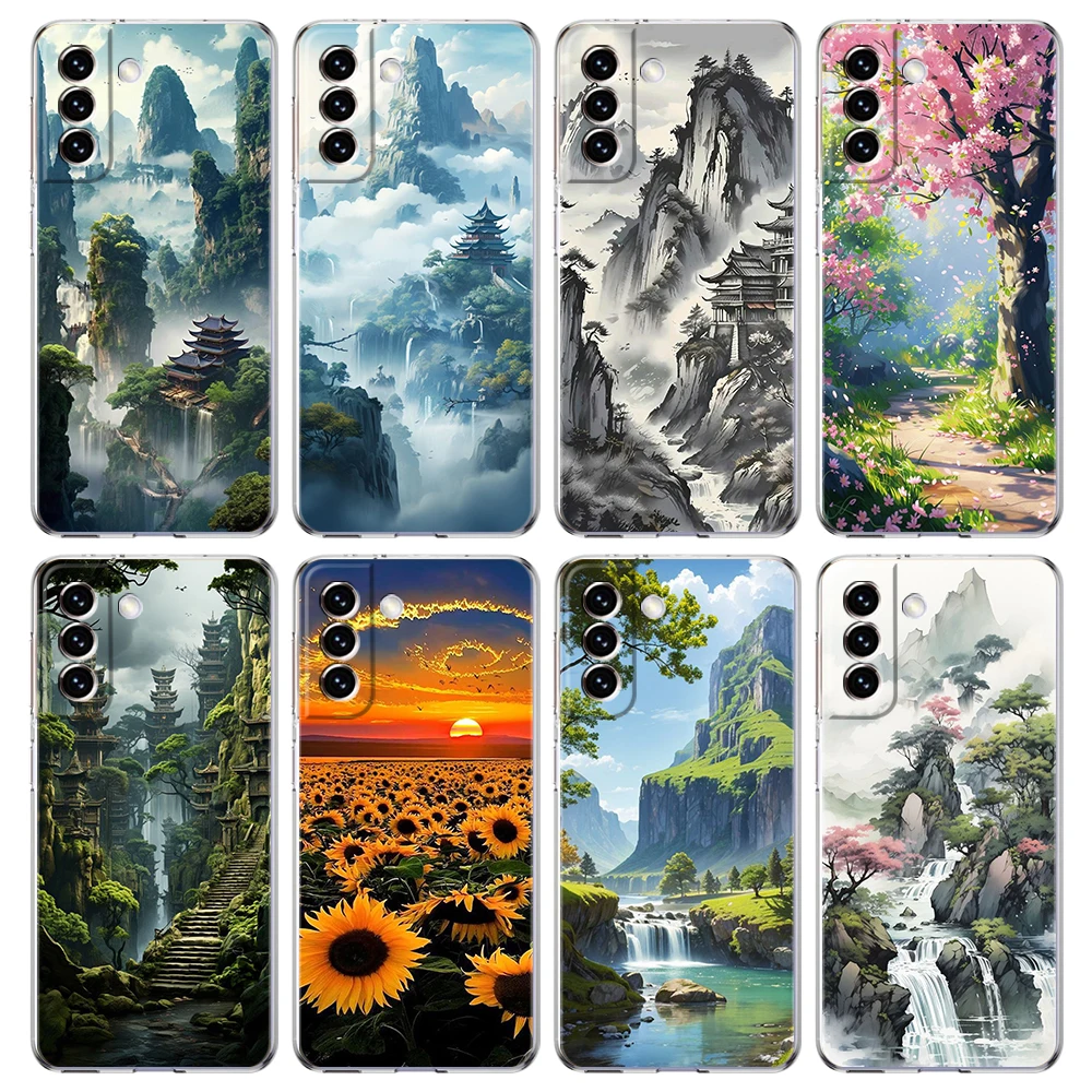 Clear Soft Silicone Landscape Art Phone Case Cover