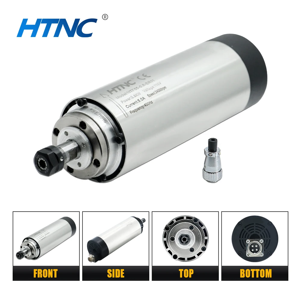 2.2KW 1.5kw 0.8kw CNC Spindle Motor 110v / 220v 2200W 1500w 800w 400hz Air Cooling Round Spindle 24000RPM For CNC air cooled spindle motor
