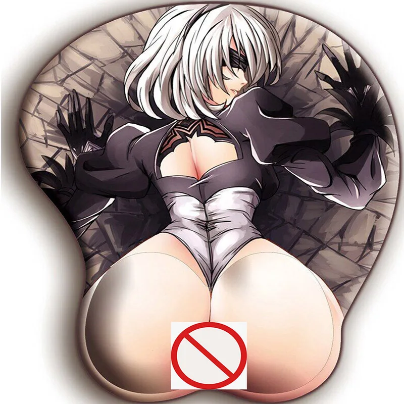 Non-slip 3D Cute Mouse Pad Anime Sexy Girl Nier 2B 3D Hip Soft with Wrist Rest Gaming Mousepad Mat for LOLCSGO 26*22 gaming mousepad mouse pad