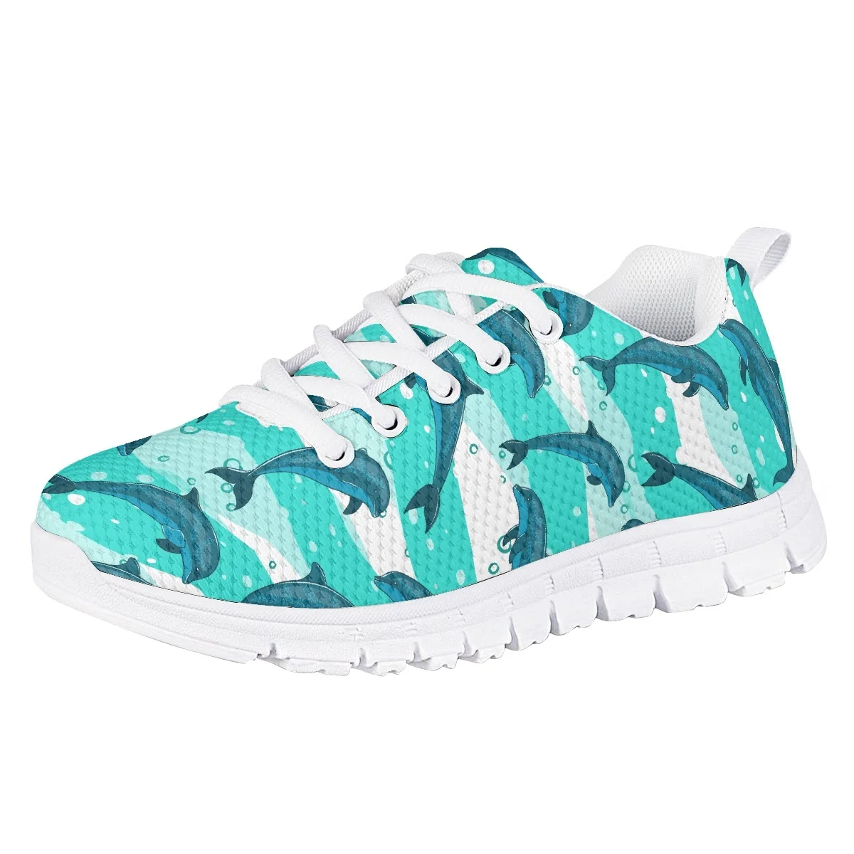 

2023 Fashion Dolphin Cartoon Pattern Kids Shoes Walking Mesh Up Light Sport Running High Quality Footweear Boys Girls Sneakers