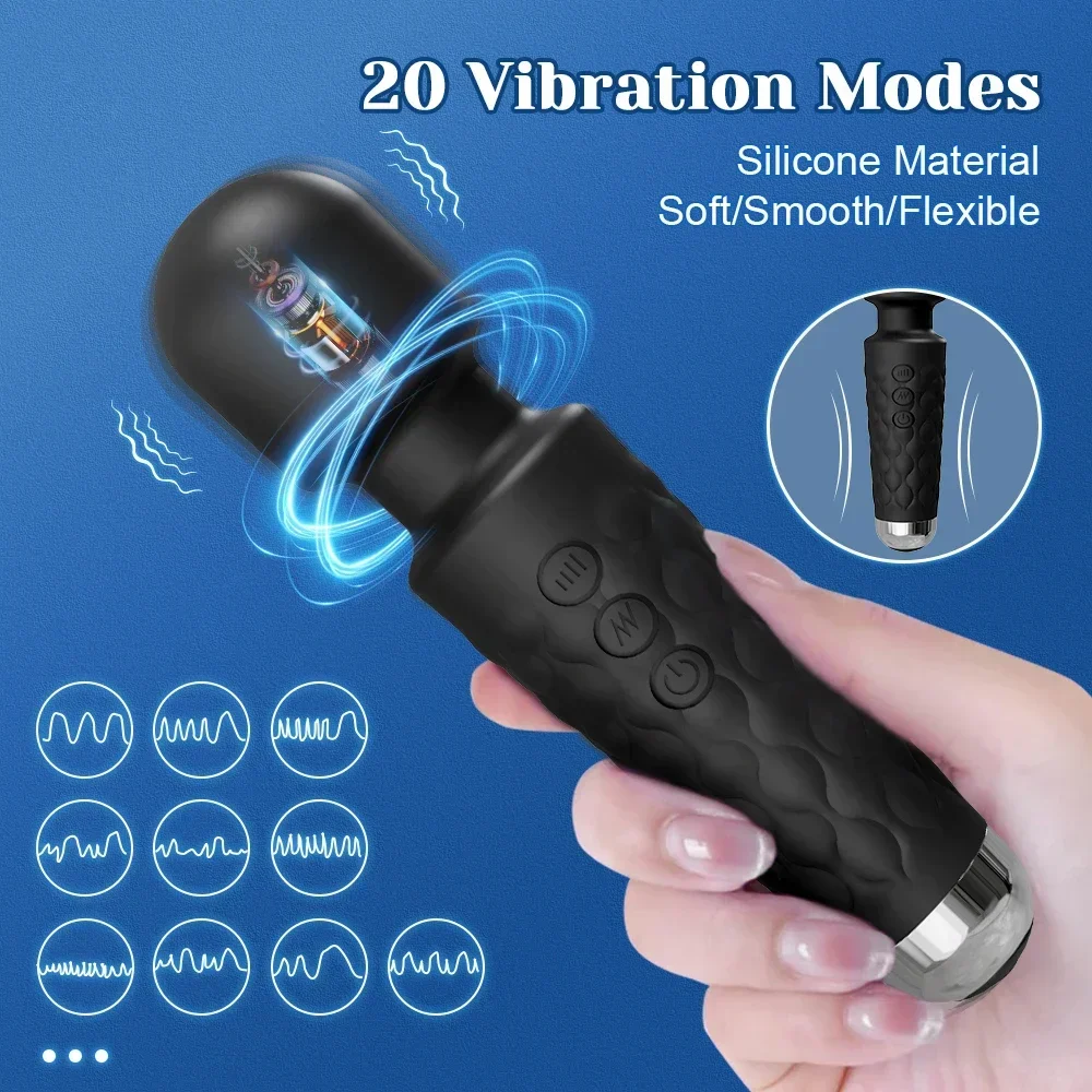 20 Modes Vibrator AV Magic Wand Powerful Female G-spot Massager Clit Clitoris Stimulator Sex Toys Adult Female Erotic Products clitoris vibrator clit sucking vibrator female sex toys vibrator sex toy