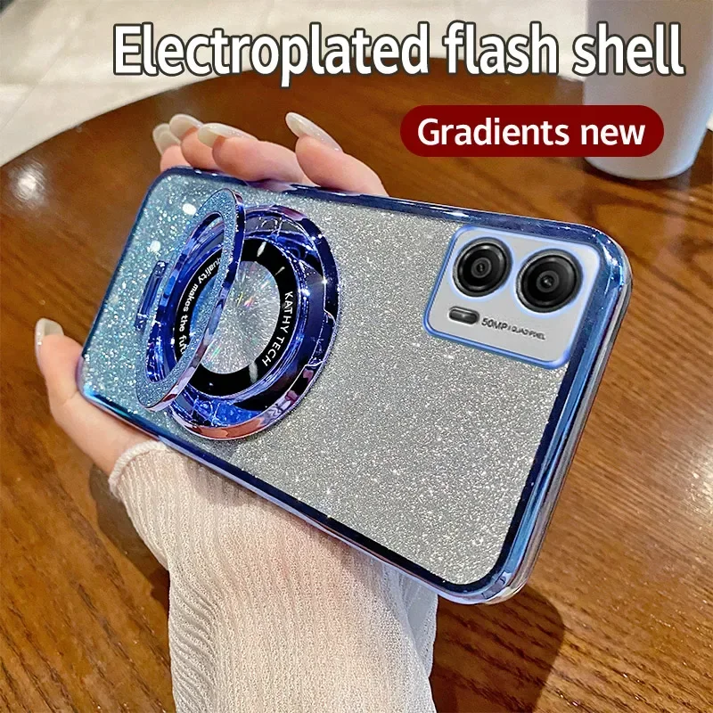 Gradient Glitter Ring Phone Case Cover