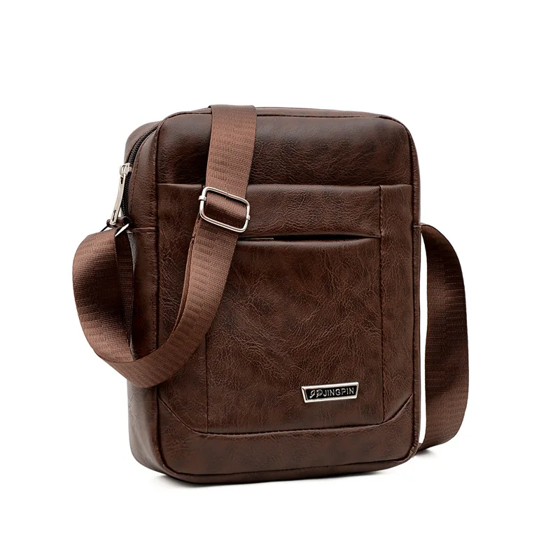 Bolso bandolera de cuero PU para hombre Vintage, bolsos con múltiples  bolsillos (marrón claro) Likrtyny Para estrenar