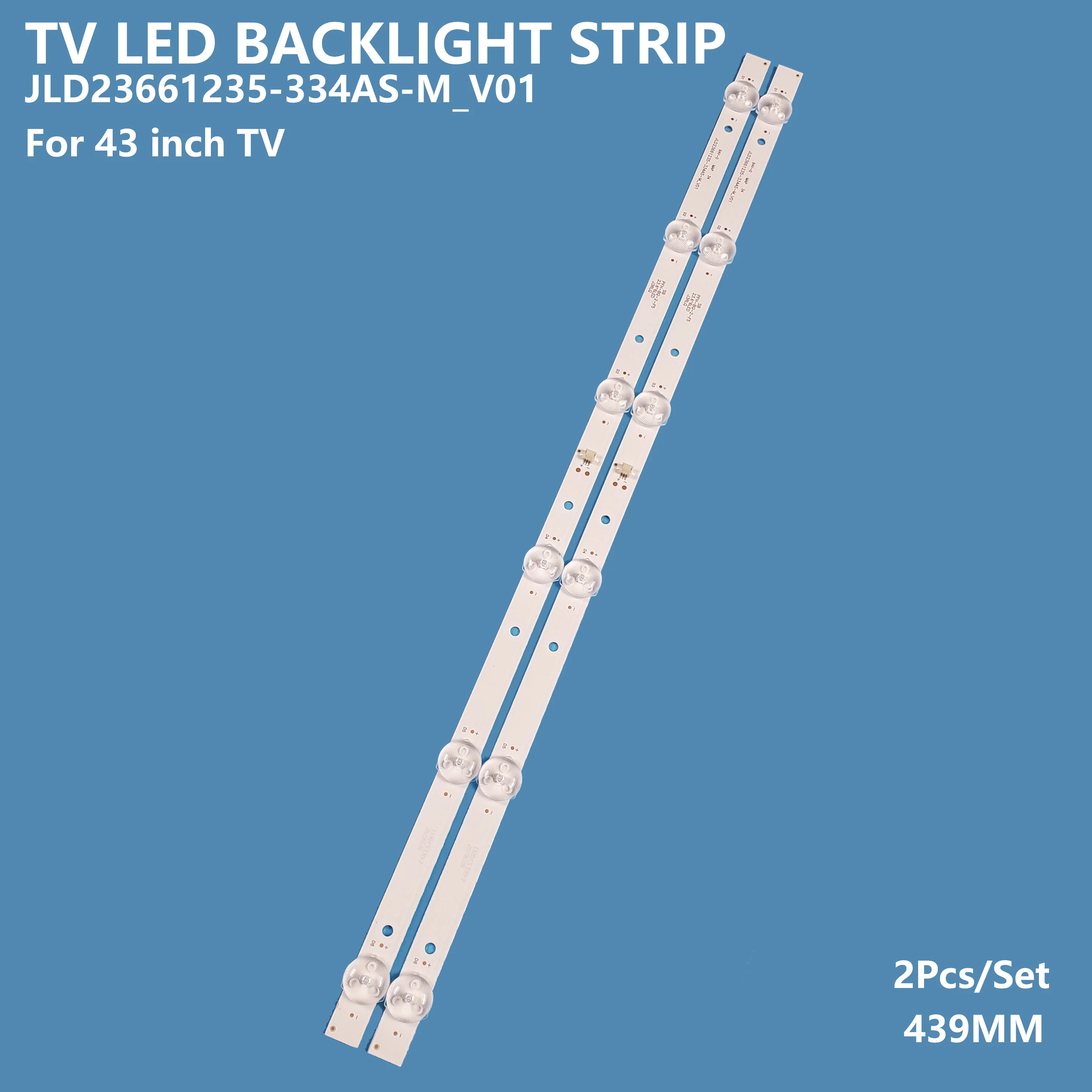 2Pcs/set Smart TV LED Backlight Bar Strip JLD23661235-334AS-M _ V01 6LEDs for 43inch tv Accessories Repair Replacement