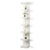 Vertical Wall Mount Shelf Unit Floating 7 Tier Storage Organizer Home Office Decor Engineered Wood Trapezium Shape Modern Design 1