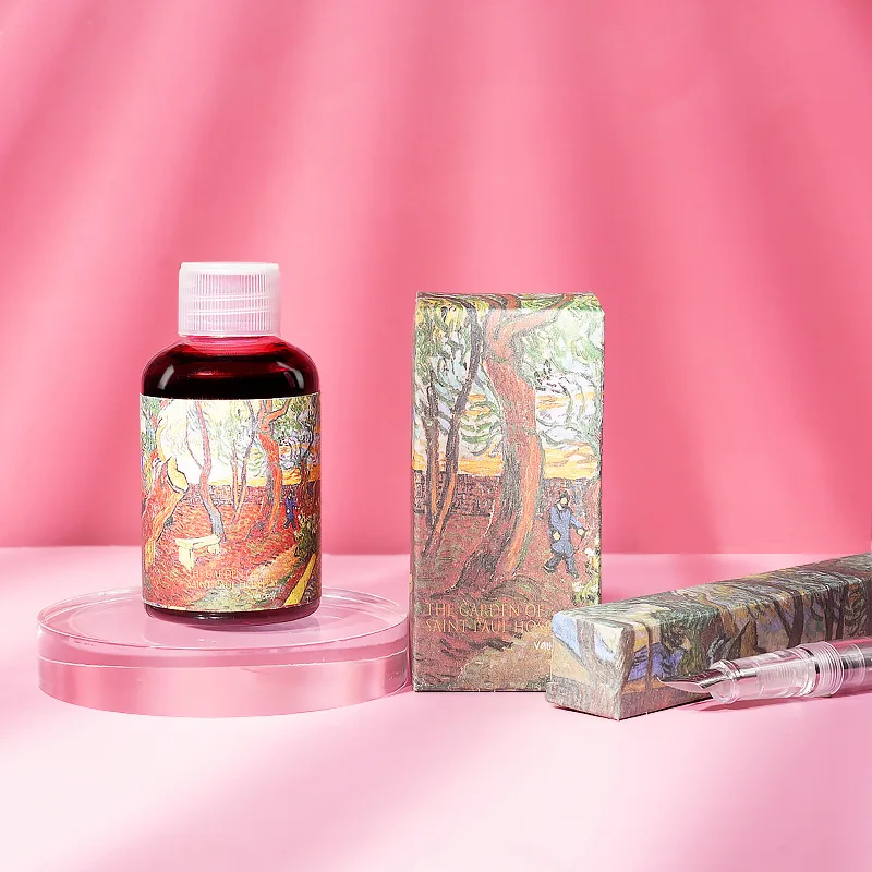 50ml 펜 잉크 비탄소 높은 유동성 및 막힘 없음 서명 및 서예 쓰기를 위한 빠른 건조