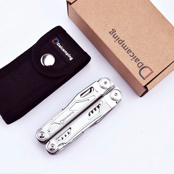 Daicamping DL1B Multiutensile con Pinze a Clip, Coltello Pieghevole e Sega — Kit di Attrezzi Versatile per Campeggio, Casa ed Emergenze
