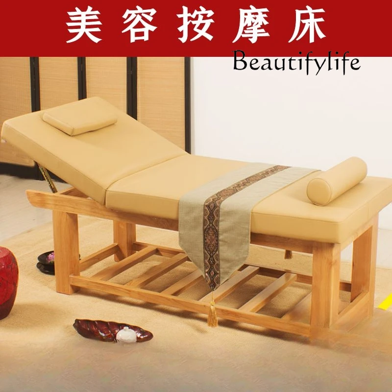 

Solid Wood Facial Bed Beauty Salon Special Household Medical Massage Physiotherapy Ear Band Hole Latex