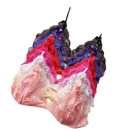 Sexy Three-Point Underwear Set Erotic Lingerie Open-Crotch Sexy Three-Point Home Comfortable Breathable Cotton Material