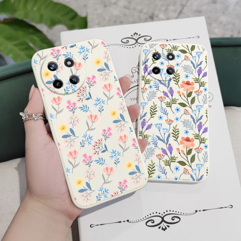 Brilliant Floral Liquid Silicone Phone Case Cover