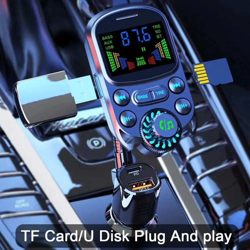 

Car Mp3 Player USB Flash Drive Card Bluetooth Hands-free Quick Charge Fm Transmitter