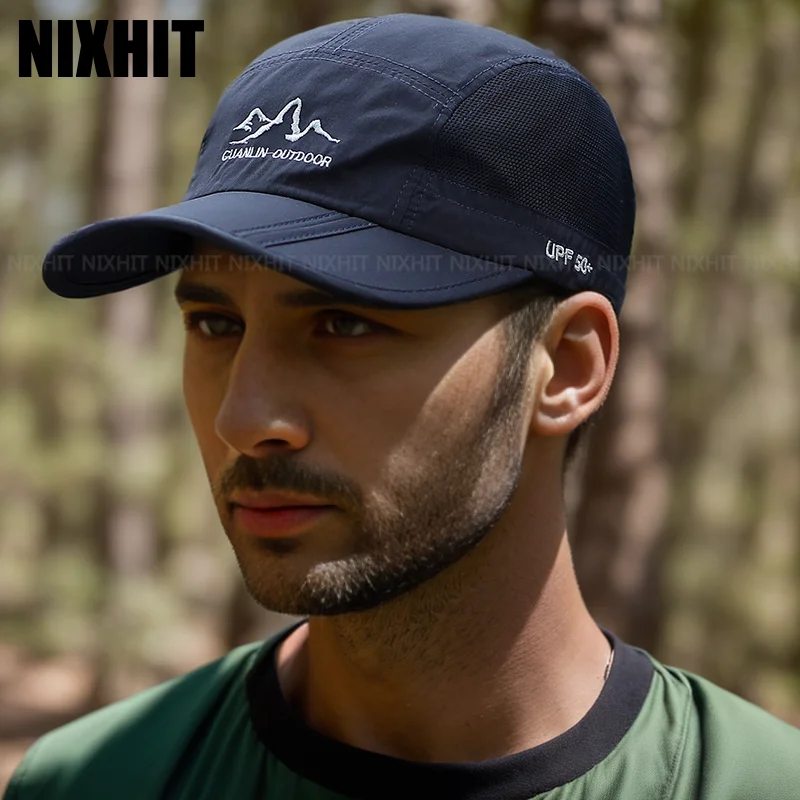 NIXHIT Outdoor Sports Quick Drying Foldable Breathable Thin Women Men's Baseball Cap Mountaineering Hiking Fishing Black Sun Hat