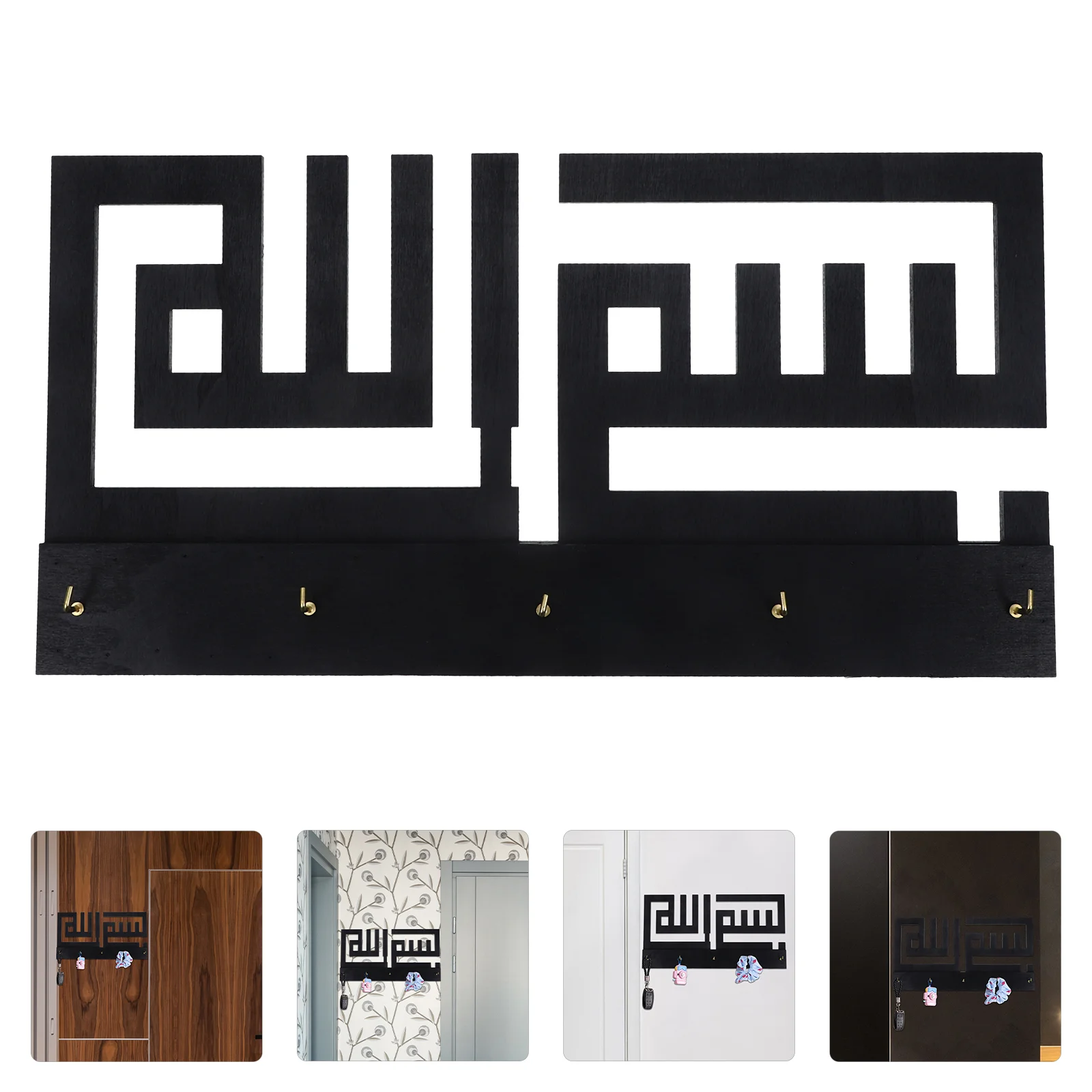 

Key Hook Wall Mount Holder Hooks for Keys Chain Keychain on Wood Wooden Storage Mounted